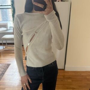 Asymmetric Button Up Sweater